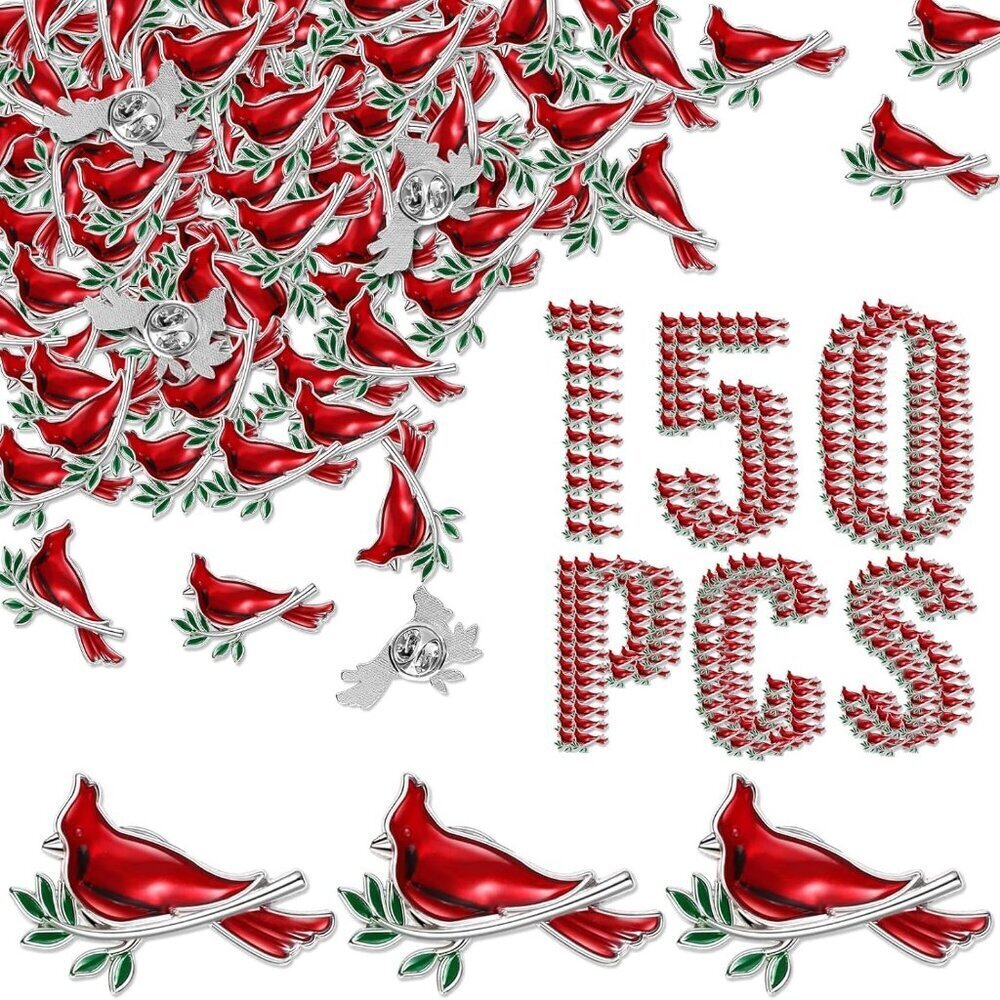 Memorial Cardinal Pins Set 100 Metal Brooches Religious Sympathy Gifts